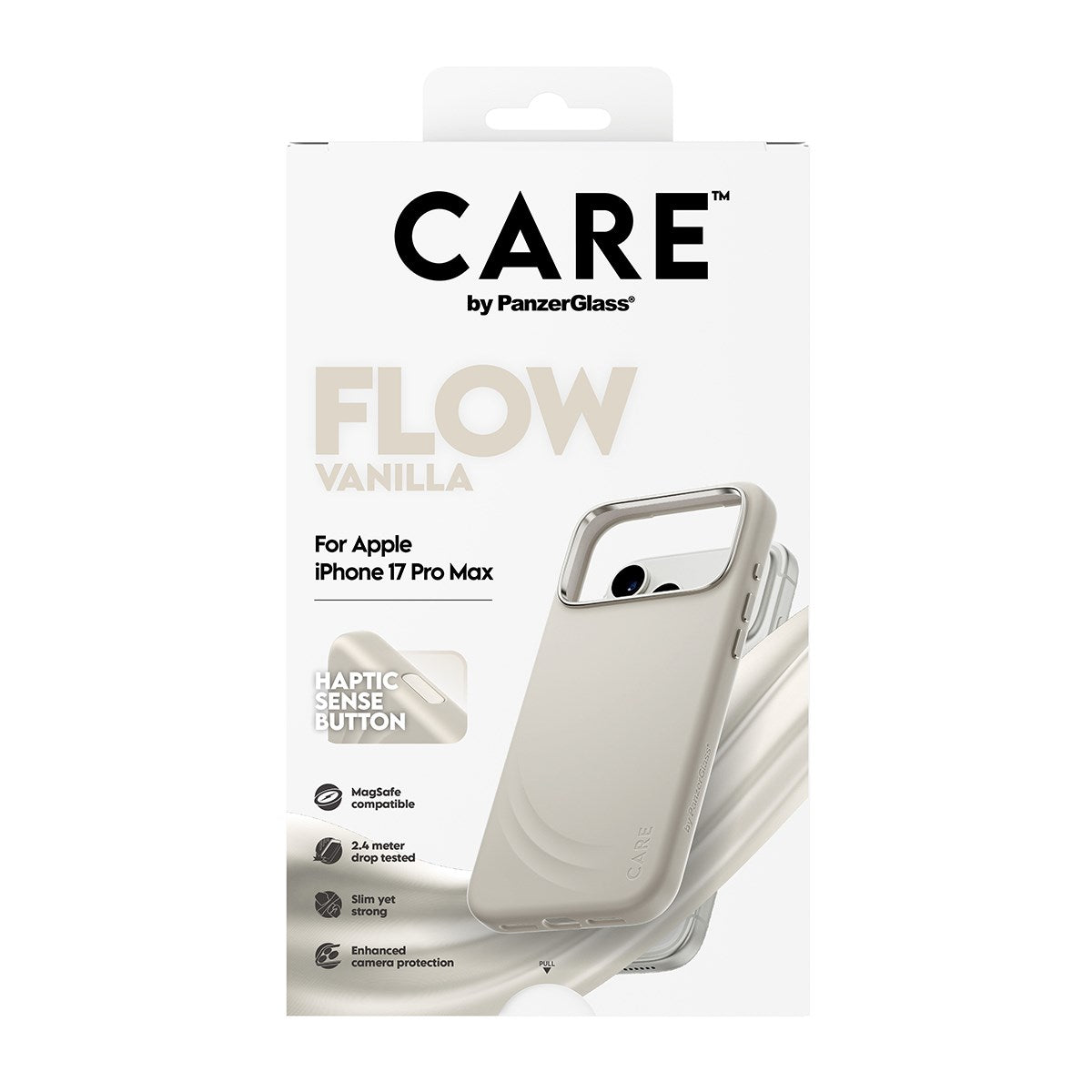 CARE™ by PanzerGlass® Flow Case Vanilla w. Haptic Button & MagSafe iPhone 17 Pro Max